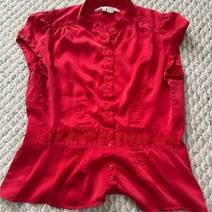 Silk Red Women's Blouse